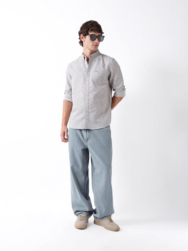 Men Grey Casual Shirt