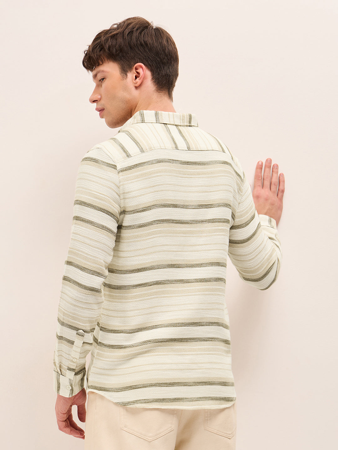 Men Beige Casual Shirt