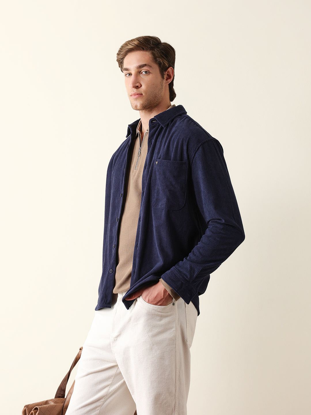 Men Long Sleeve Oversized Shirt