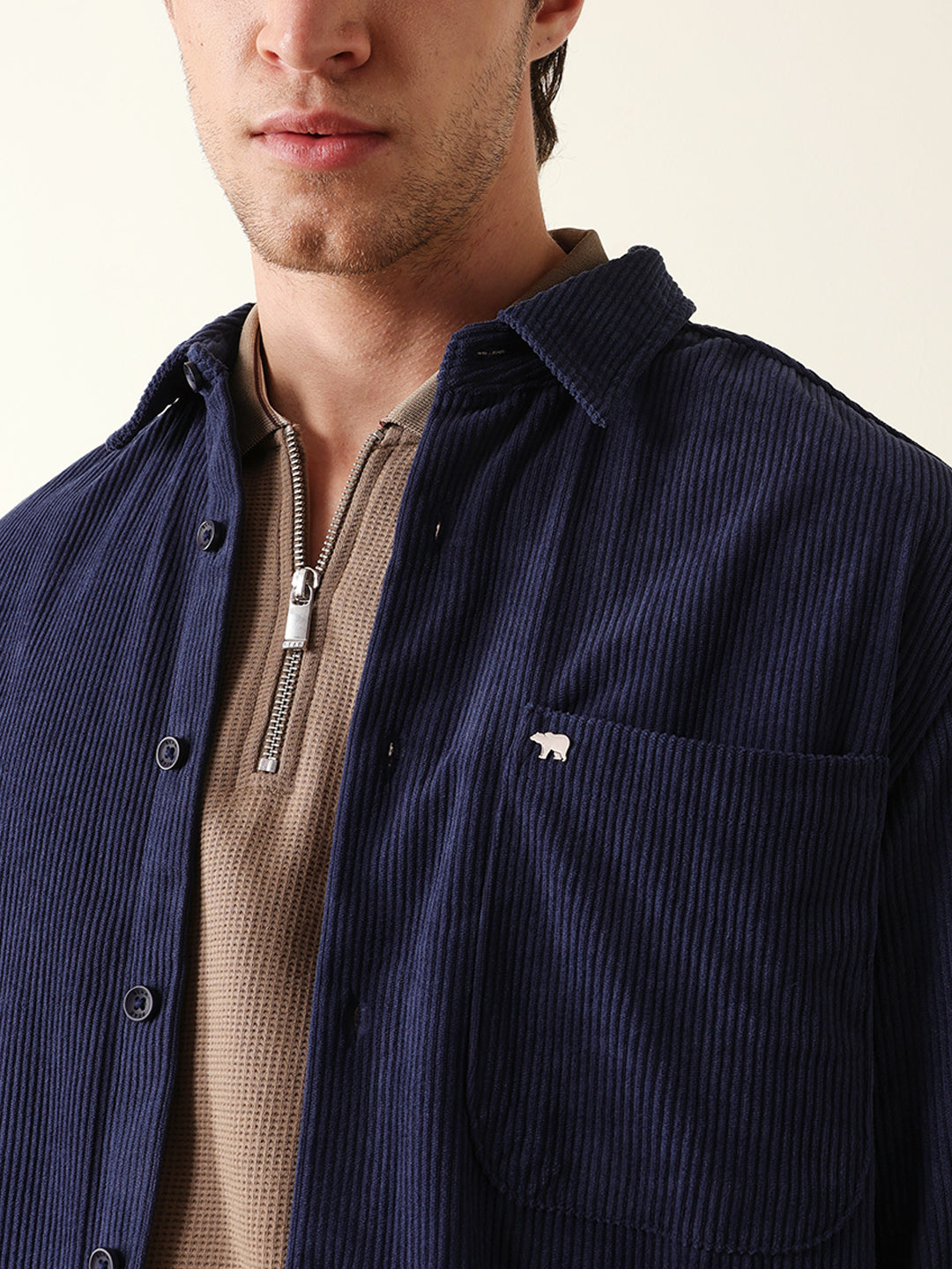 Men Long Sleeve Oversized Shirt
