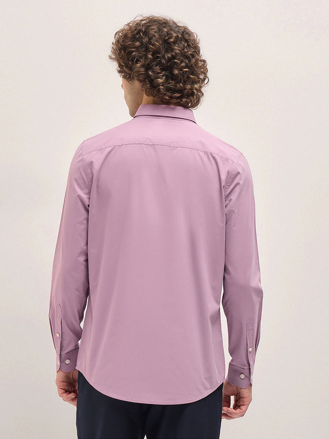 Men Shirt Purple Tailored Fit Cotton Formal Shirt