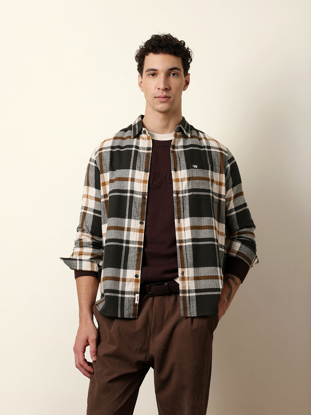 Men Checked Casual Full-Sleeve Shirt