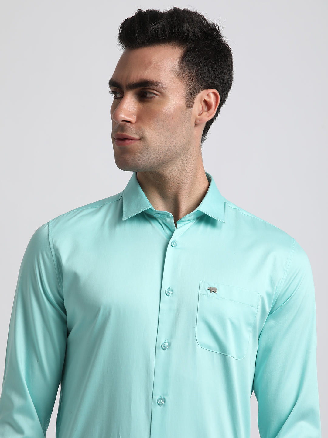 Men Ardor Edition Blue Solid Tailored Fit Egyptian Giza Cotton Formal Shirt