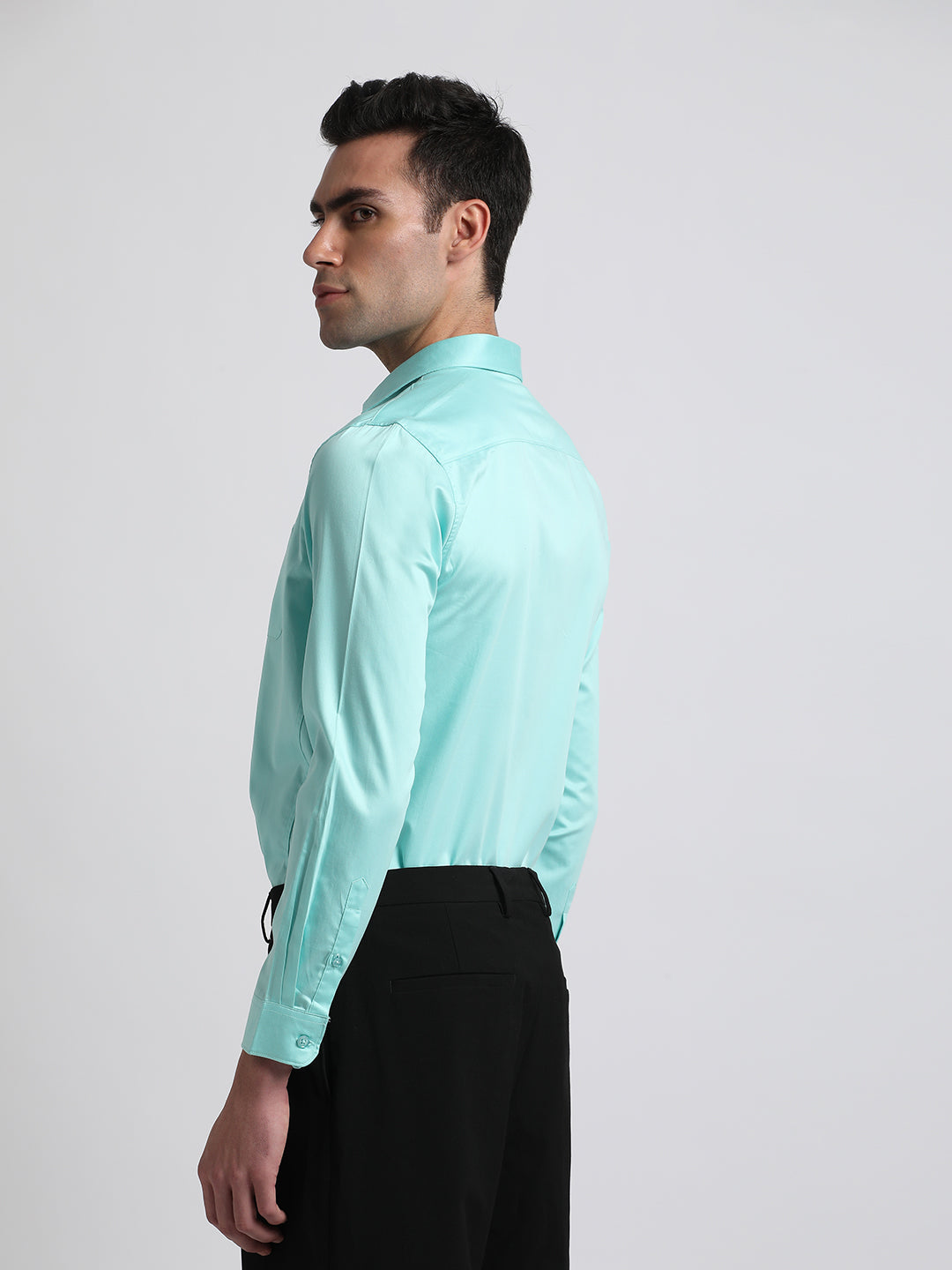 Men Ardor Edition Blue Solid Tailored Fit Egyptian Giza Cotton Formal Shirt