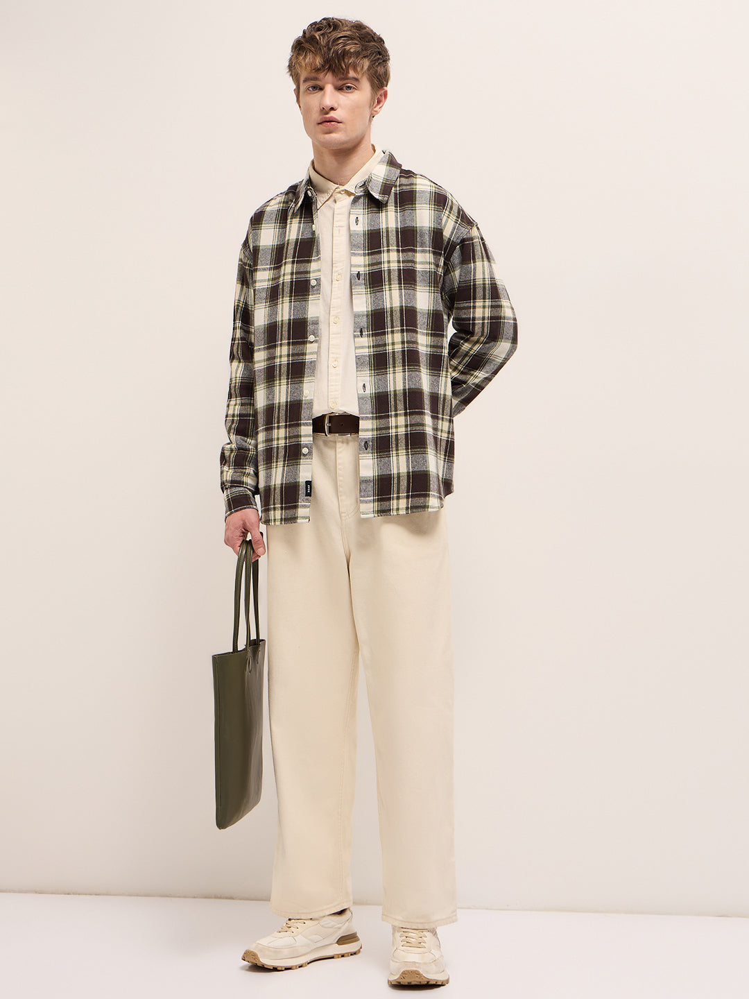 Men Multi-Color Checkered Relax Fit Flannel Overshirt