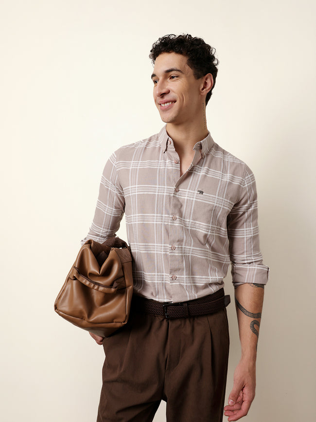 Men Checked Casual Full-Sleeve Shirt
