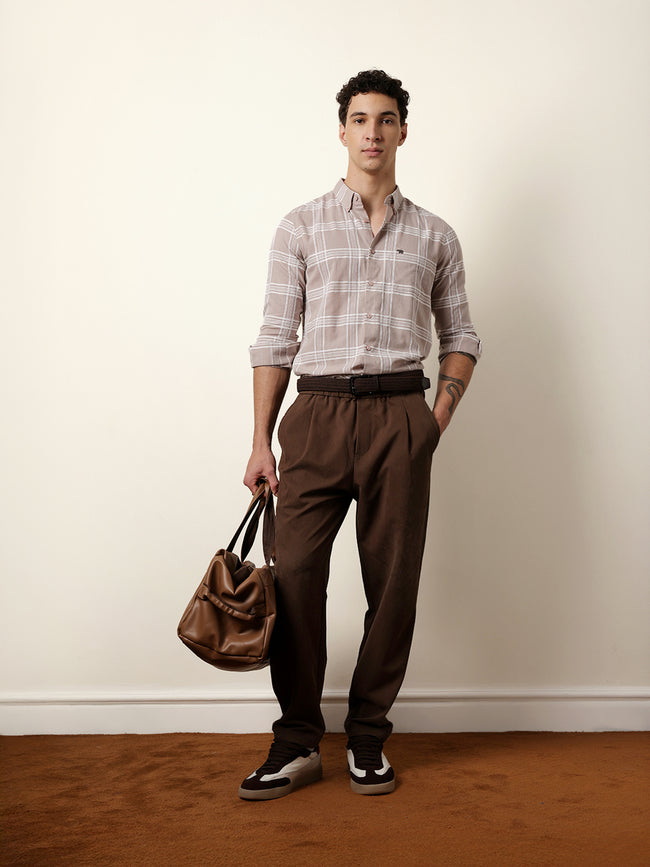 Men Checked Casual Full-Sleeve Shirt