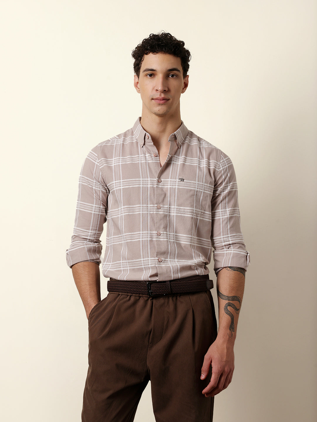 Men Checked Casual Full-Sleeve Shirt