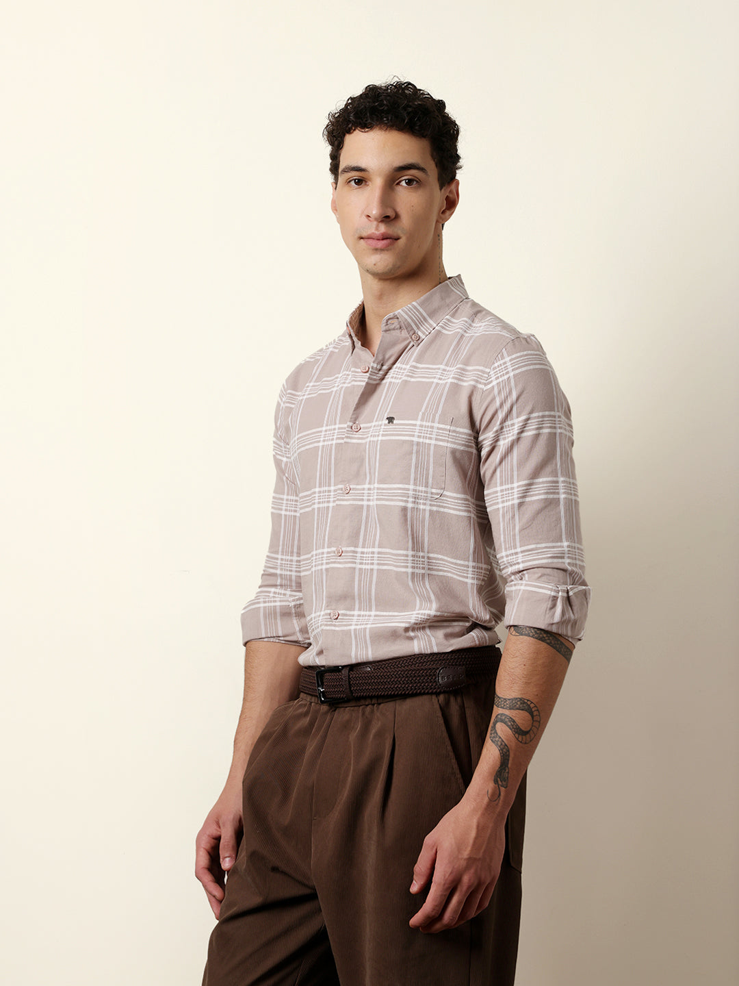 Men Checked Casual Full-Sleeve Shirt