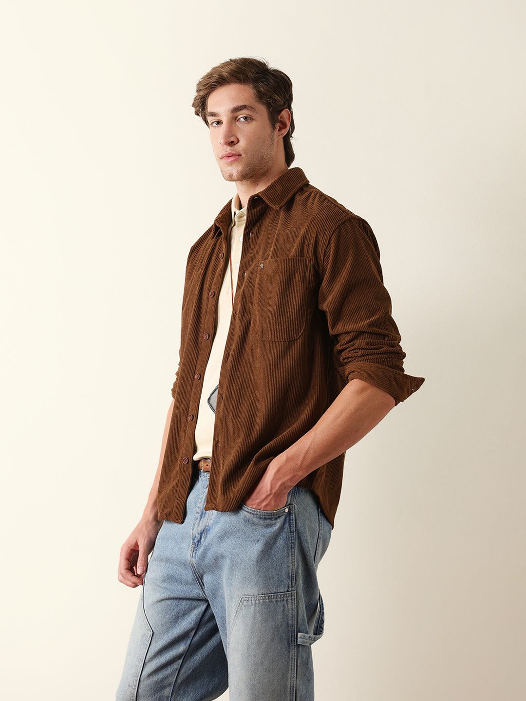 Men Long Sleeve Oversized Shirt