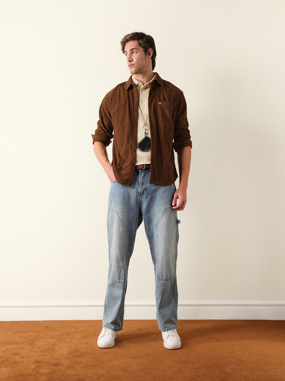 Men Long Sleeve Oversized Shirt