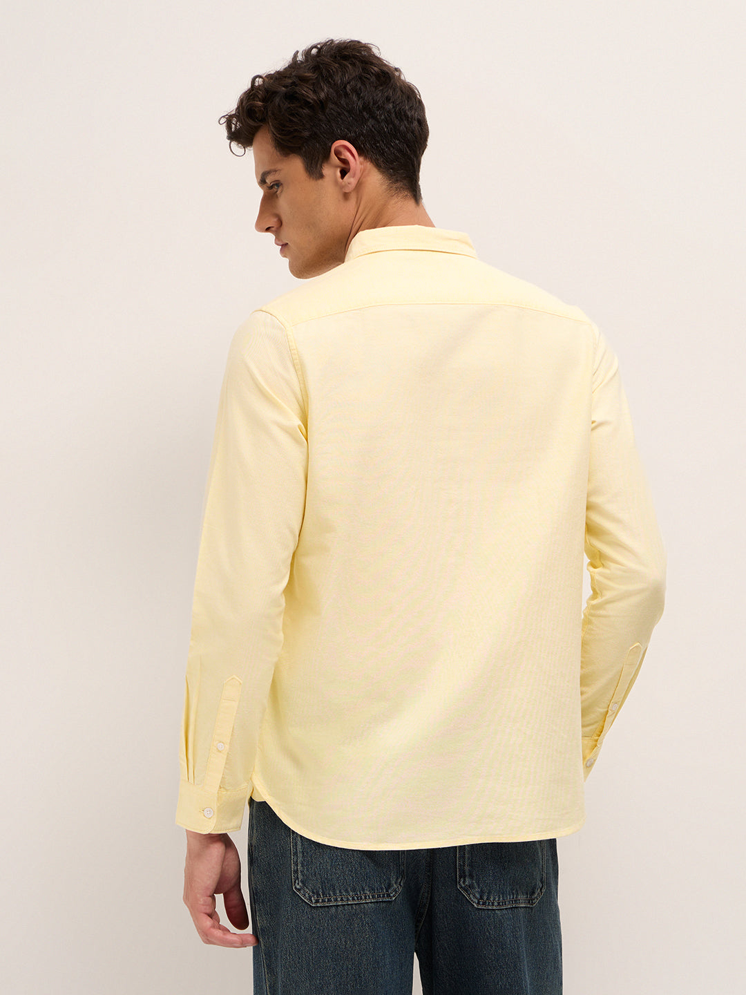 Men Cotton Solid Casual Shirt