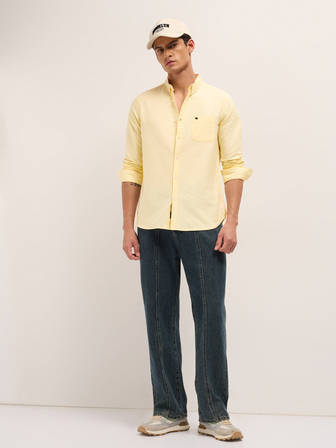 Men Cotton Solid Casual Shirt