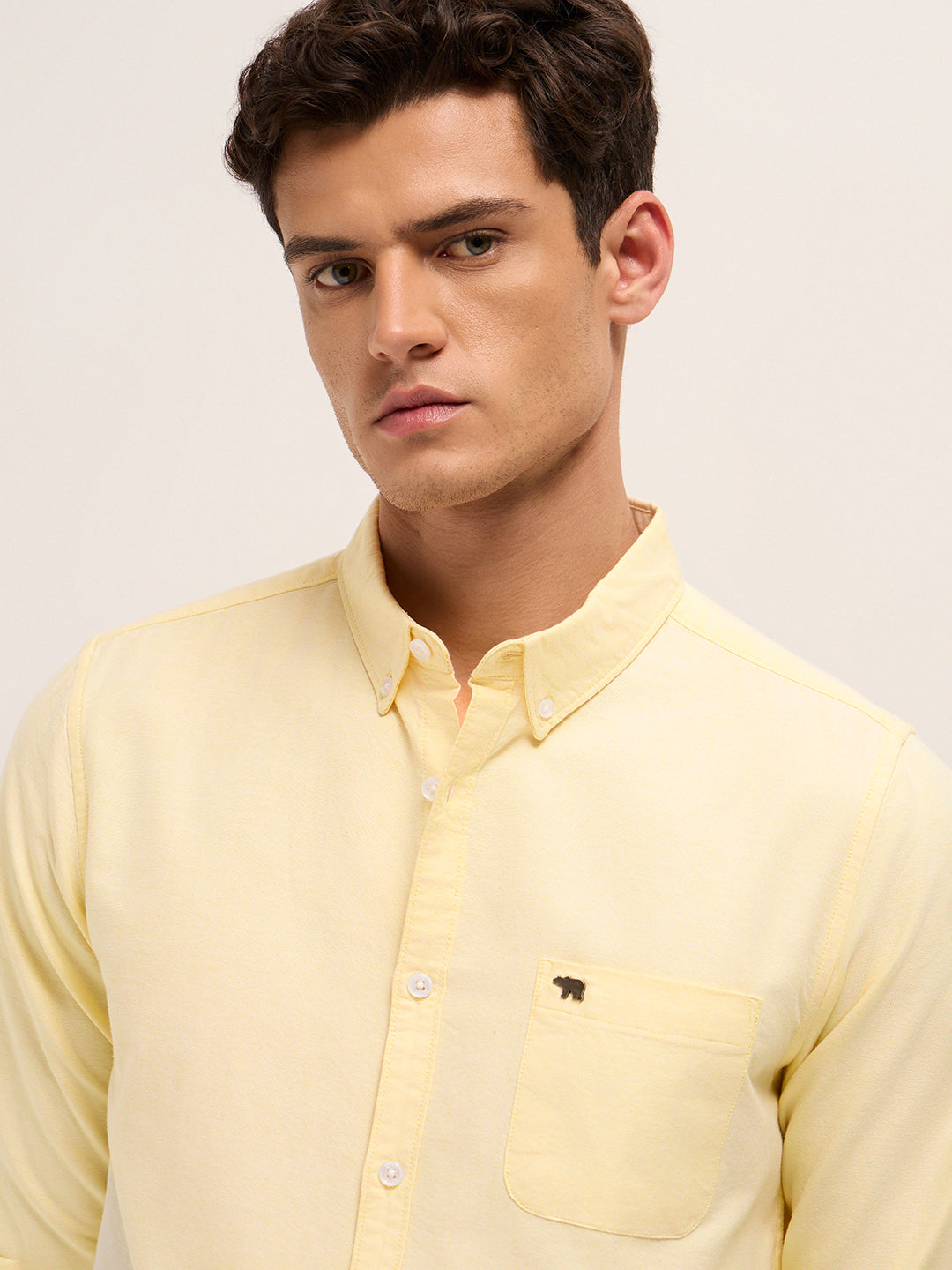 Men Cotton Solid Casual Shirt