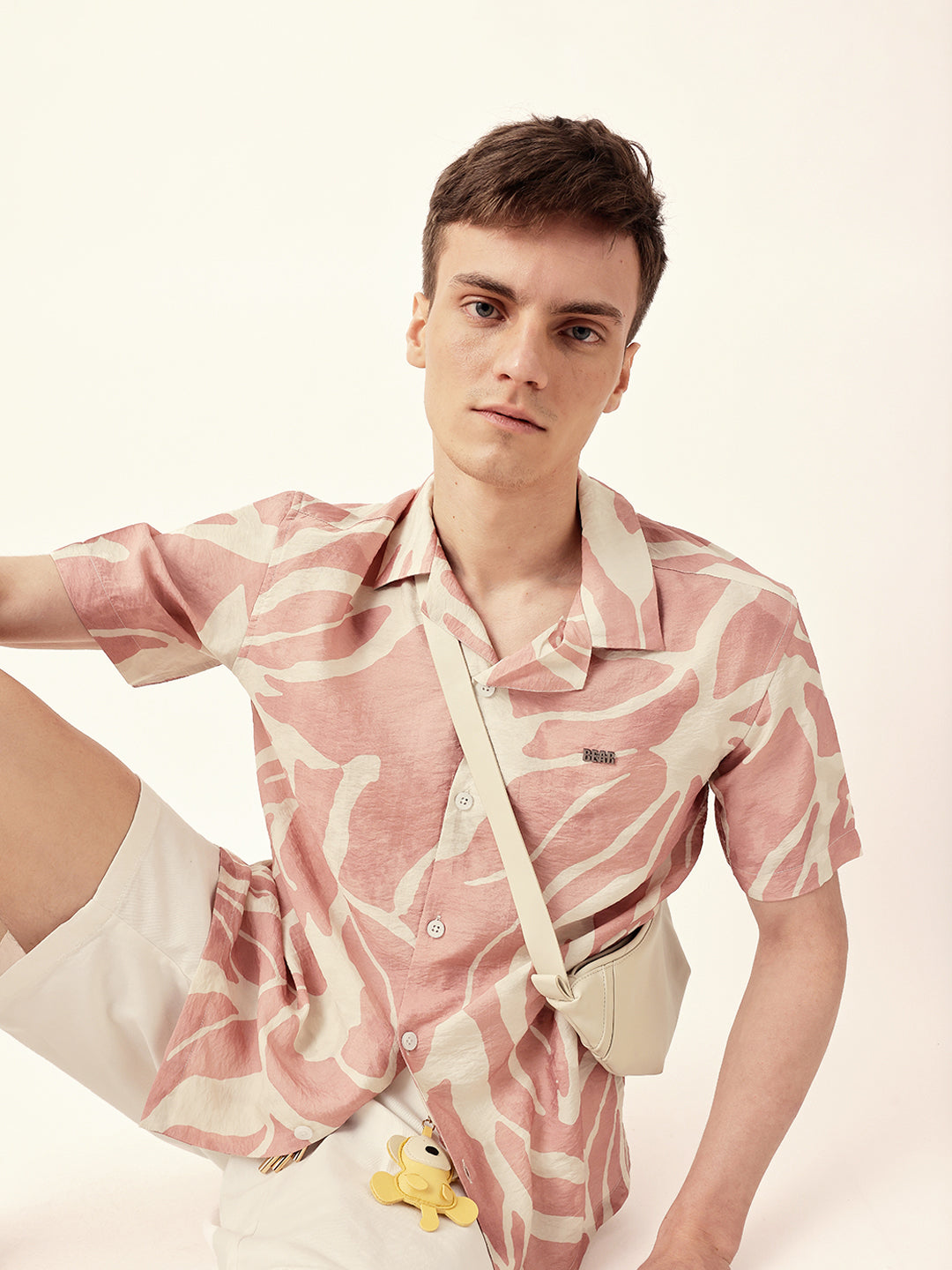 Men Casual Leaf Print Shirt