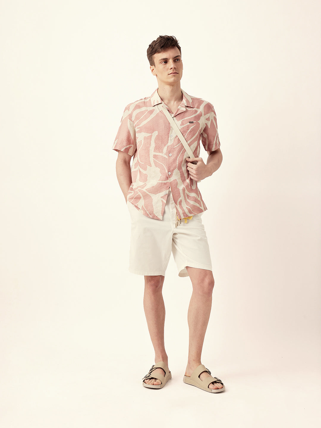 Men Casual Leaf Print Shirt