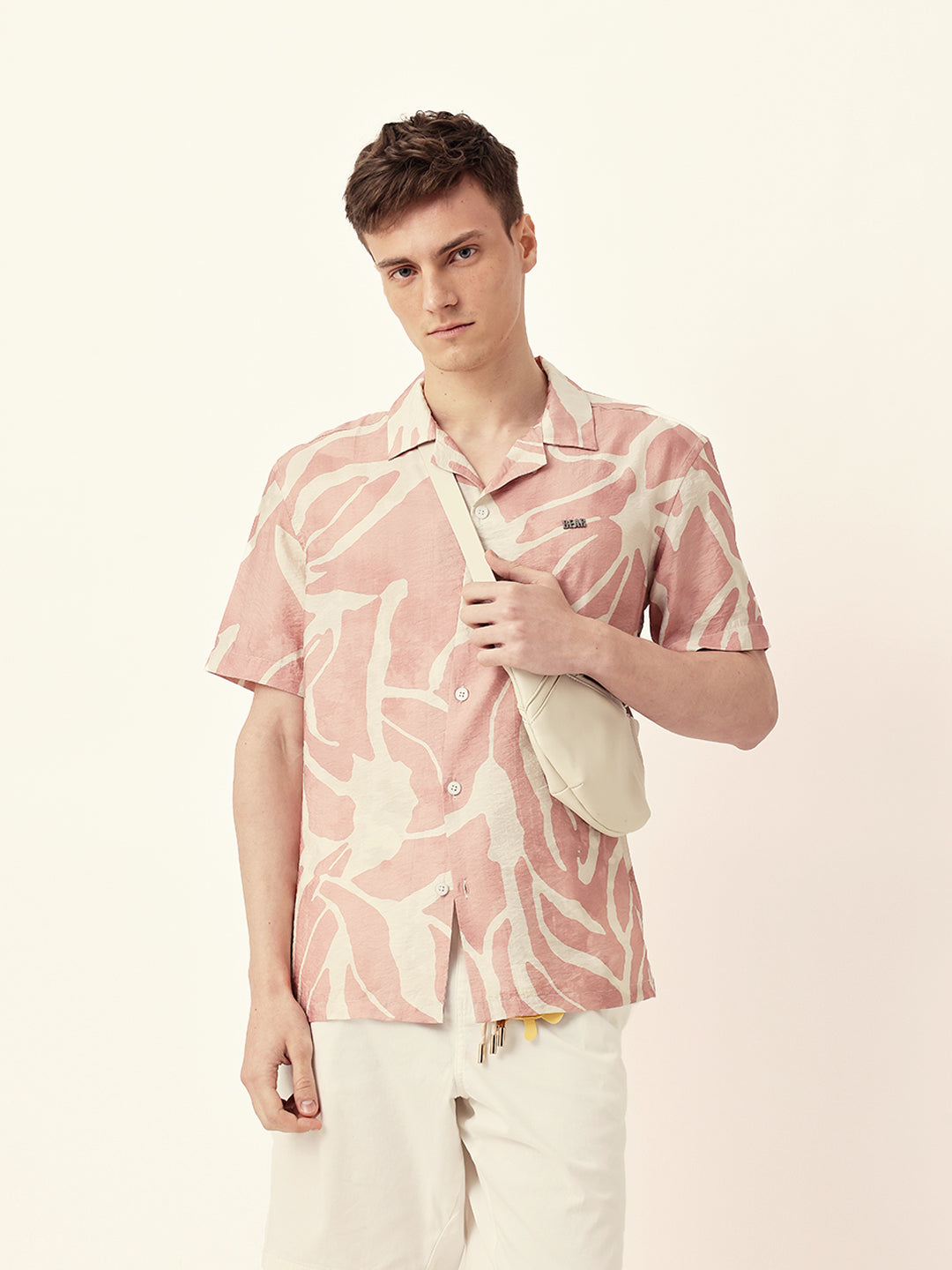 Men Casual Leaf Print Shirt