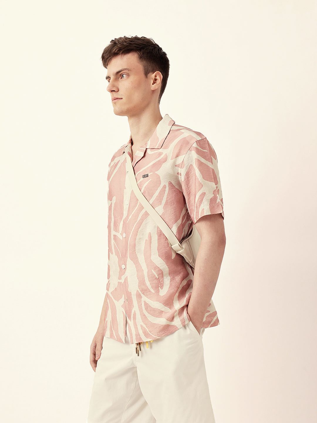 Men Casual Leaf Print Shirt