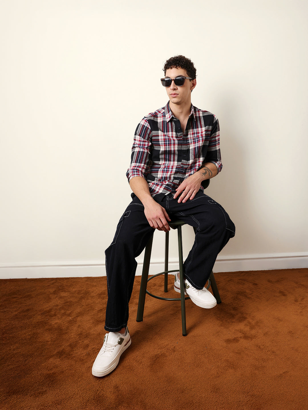 Men Checked Casual Full-Sleeve Shirt