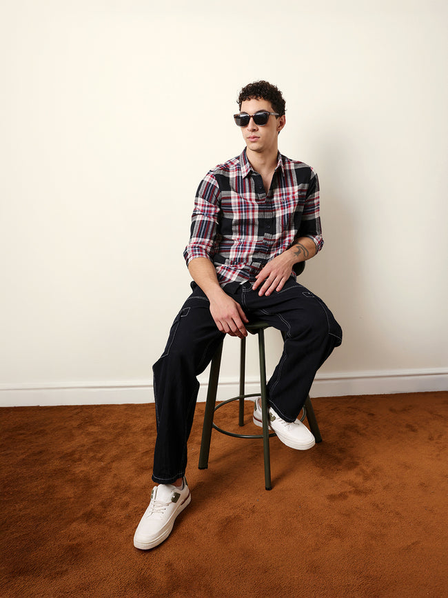 Men Checked Casual Full-Sleeve Shirt