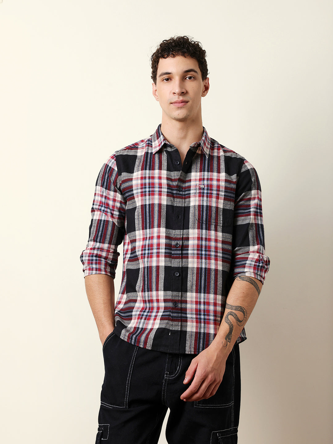 Men Checked Casual Full-Sleeve Shirt