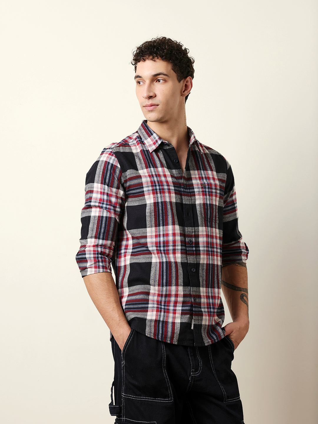 Men Checked Casual Full-Sleeve Shirt