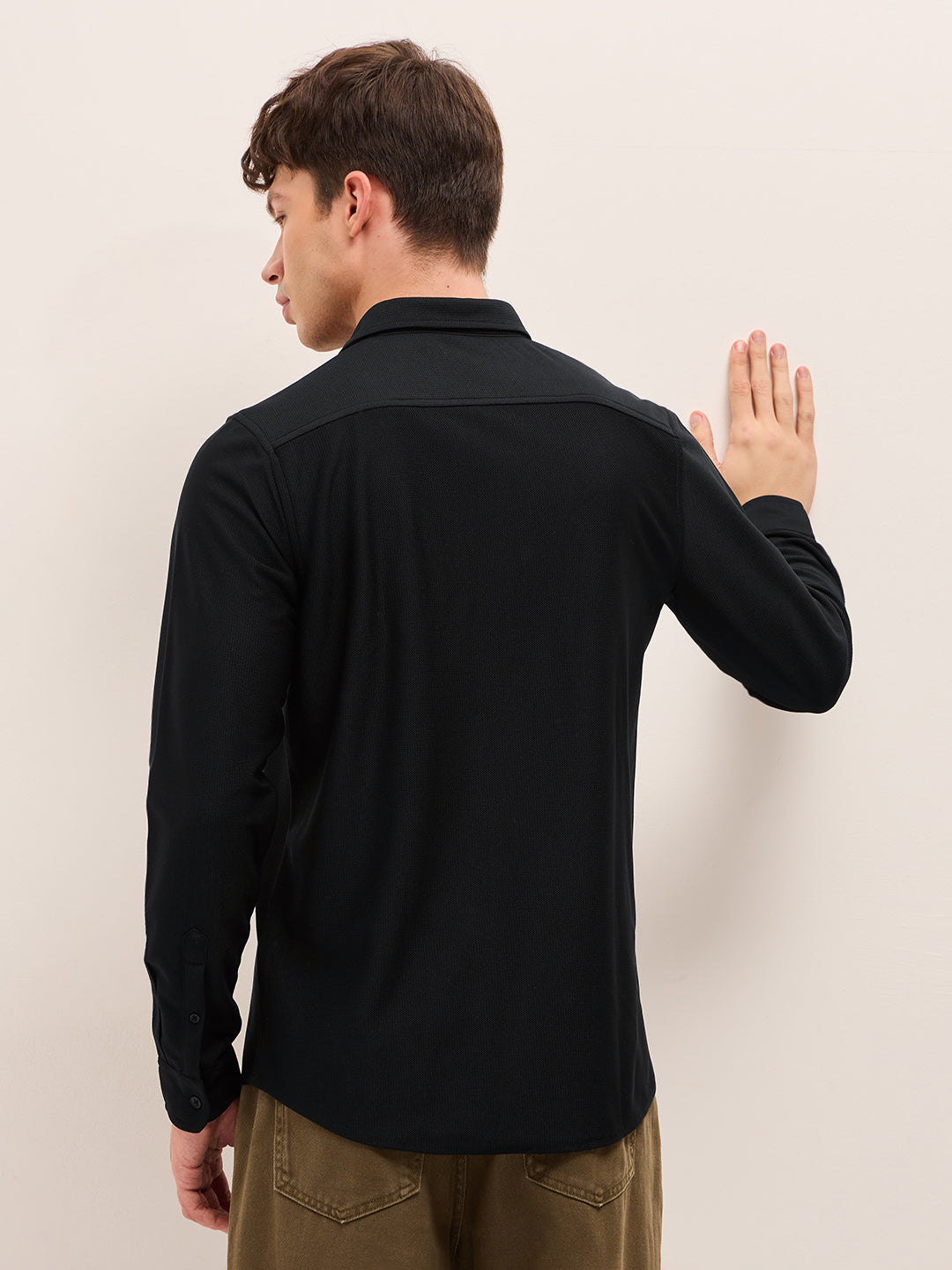 Men Woven Textured Casual Shirt