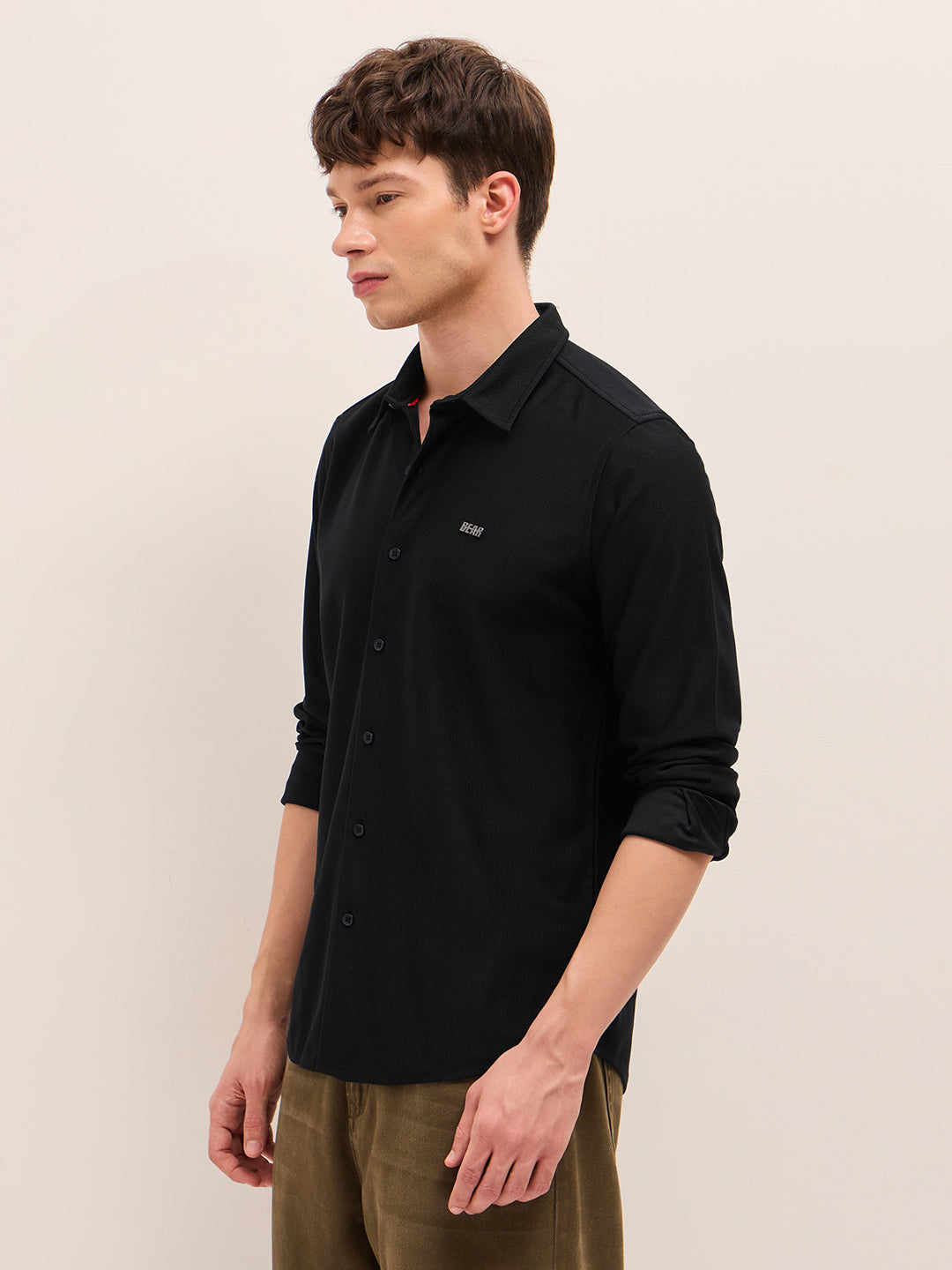 Men Woven Textured Casual Shirt