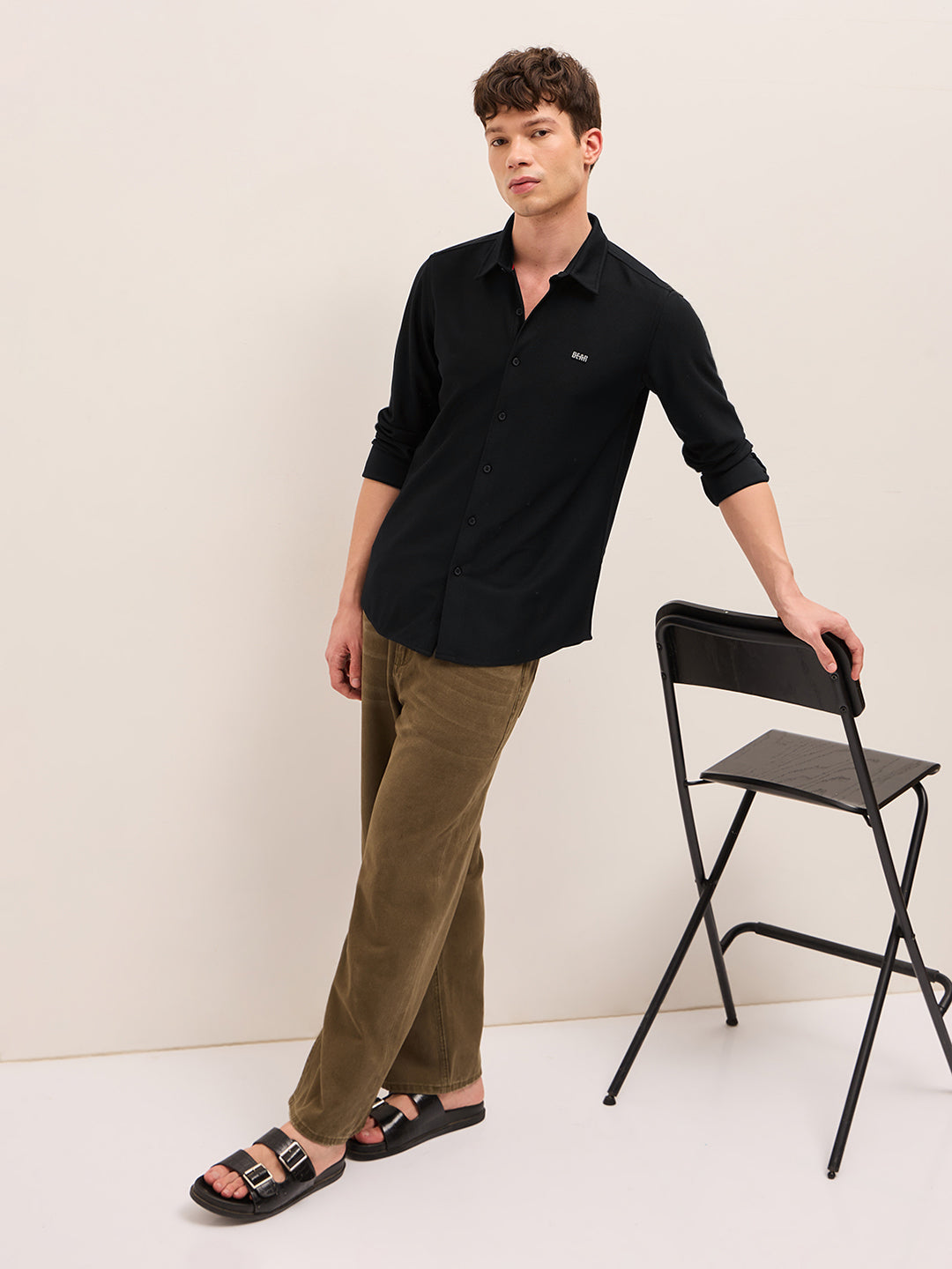 Men Woven Textured Casual Shirt