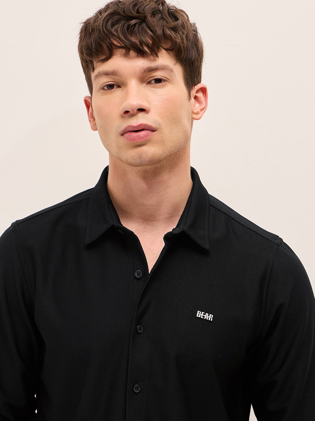 Men Woven Textured Casual Shirt