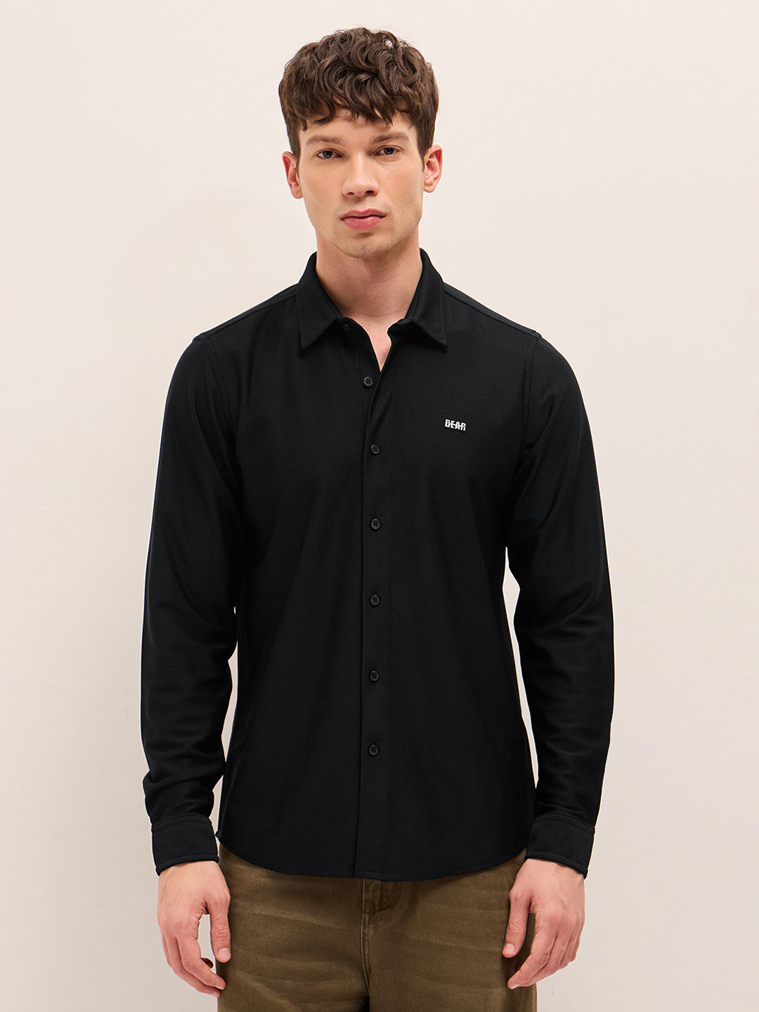 Men Woven Textured Casual Shirt