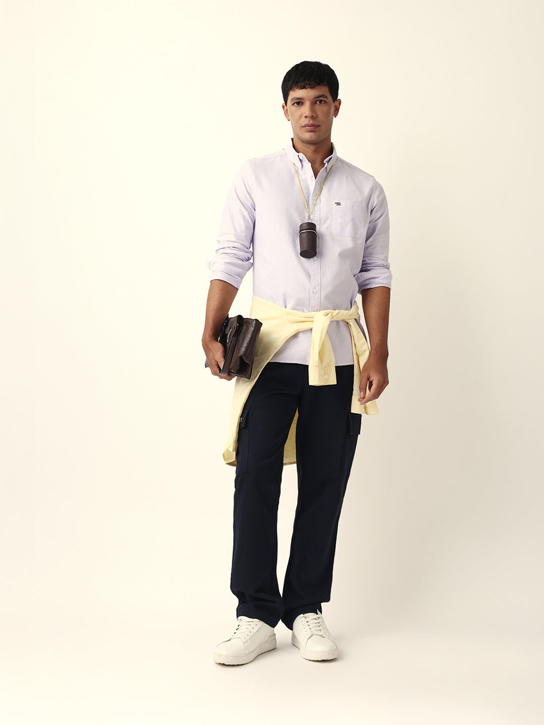 Men Purple Cotton Solid Shirt