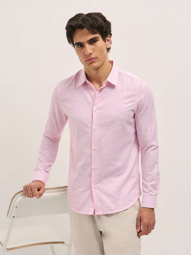 Men Pink Casual Shirt