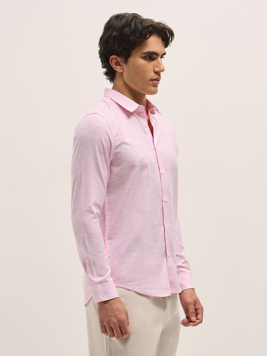 Men Pink Casual Shirt