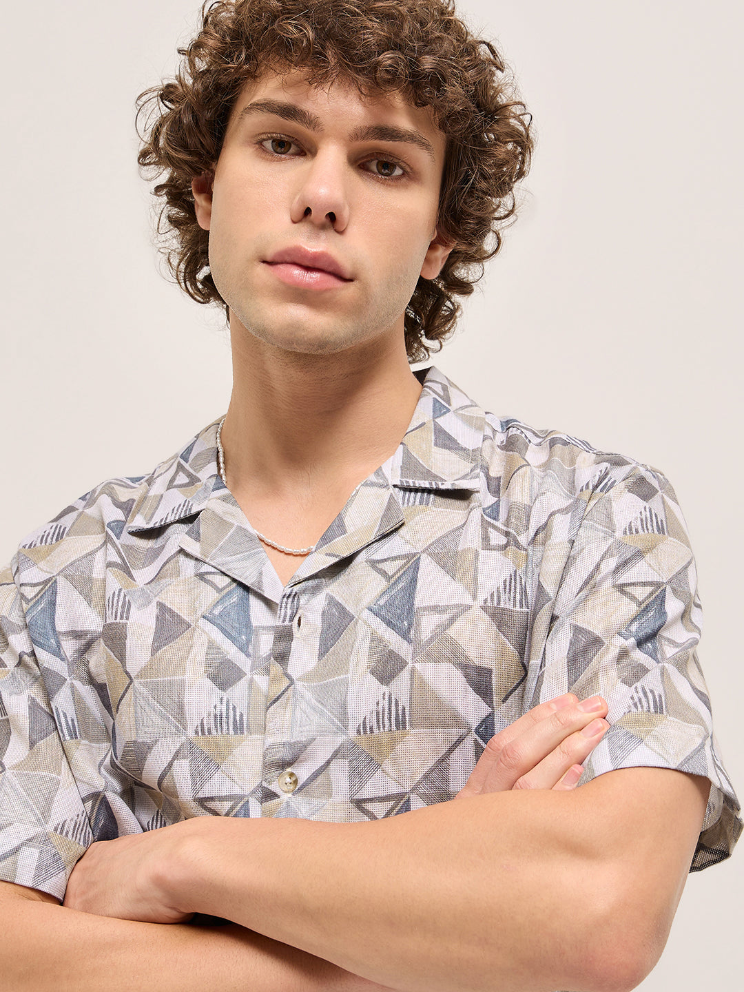 Men Multi-Color Geometrical Print Regular Fit Casual Shirt