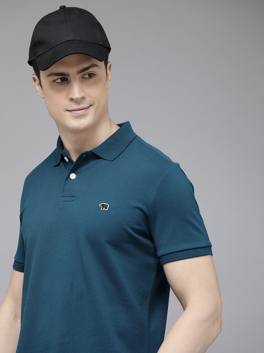 Men Blue  Polo Collar T-shirt