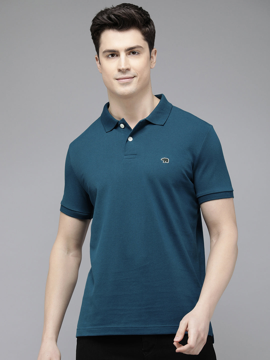Men Blue  Polo Collar T-shirt