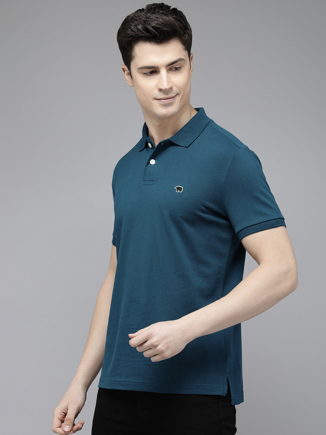 Men Blue  Polo Collar T-shirt