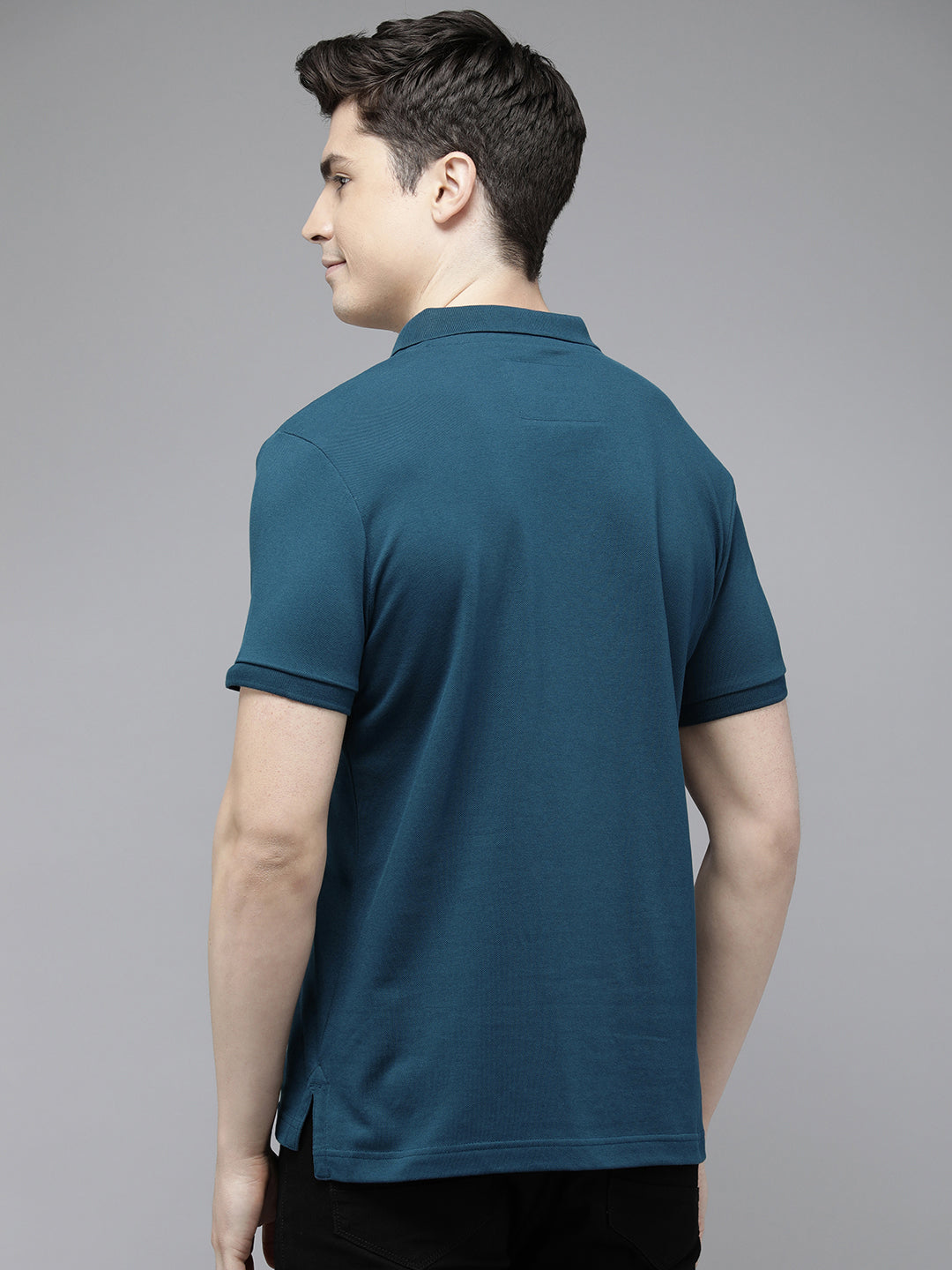 Men Blue  Polo Collar T-shirt