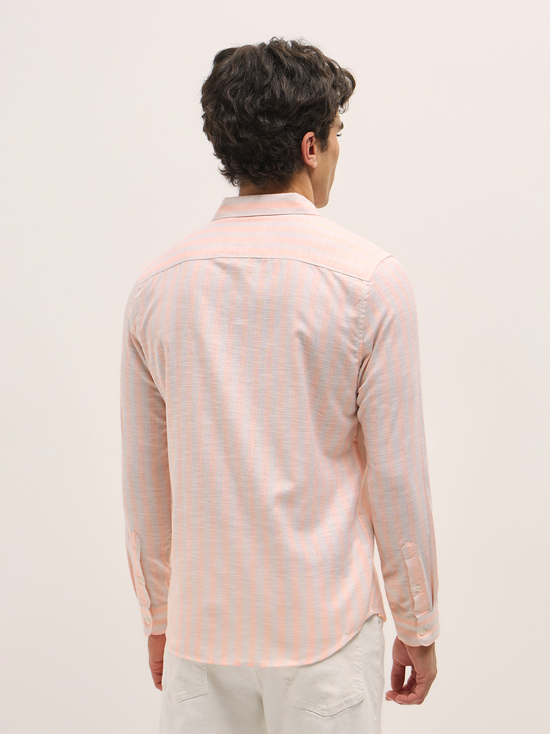 Men Peach Casual Shirt