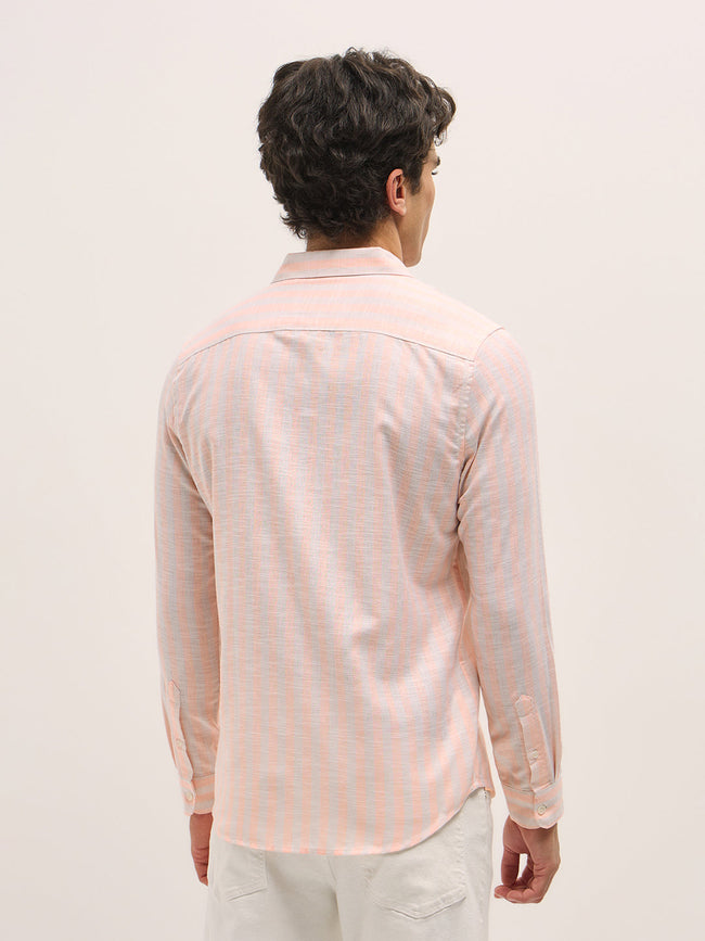 Men Peach Casual Shirt