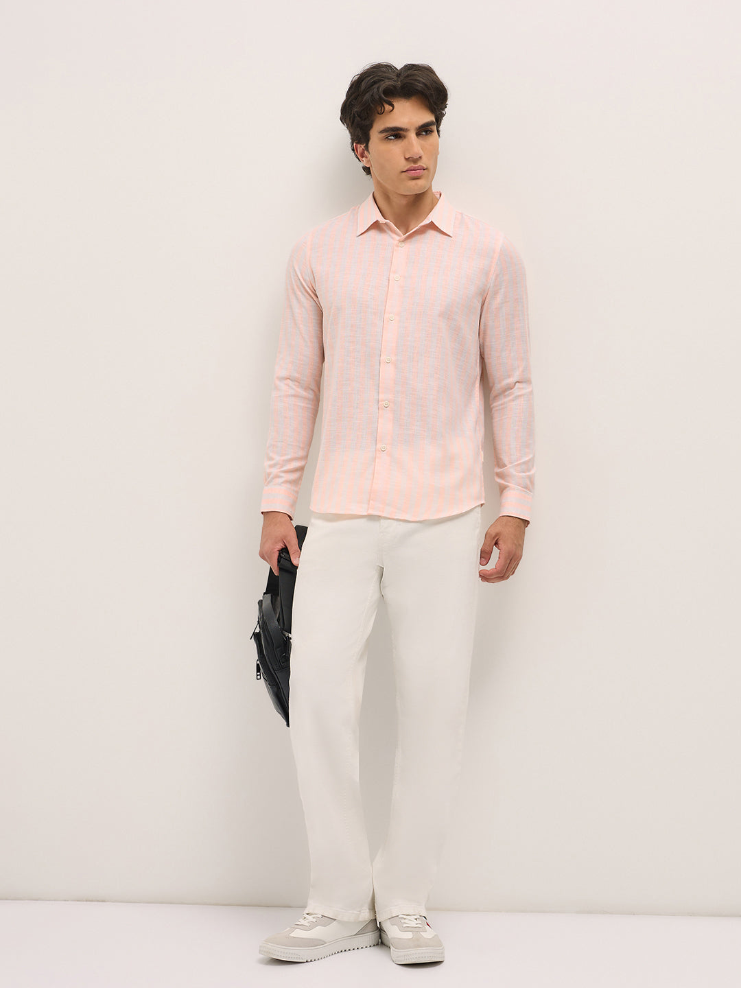 Men Peach Casual Shirt