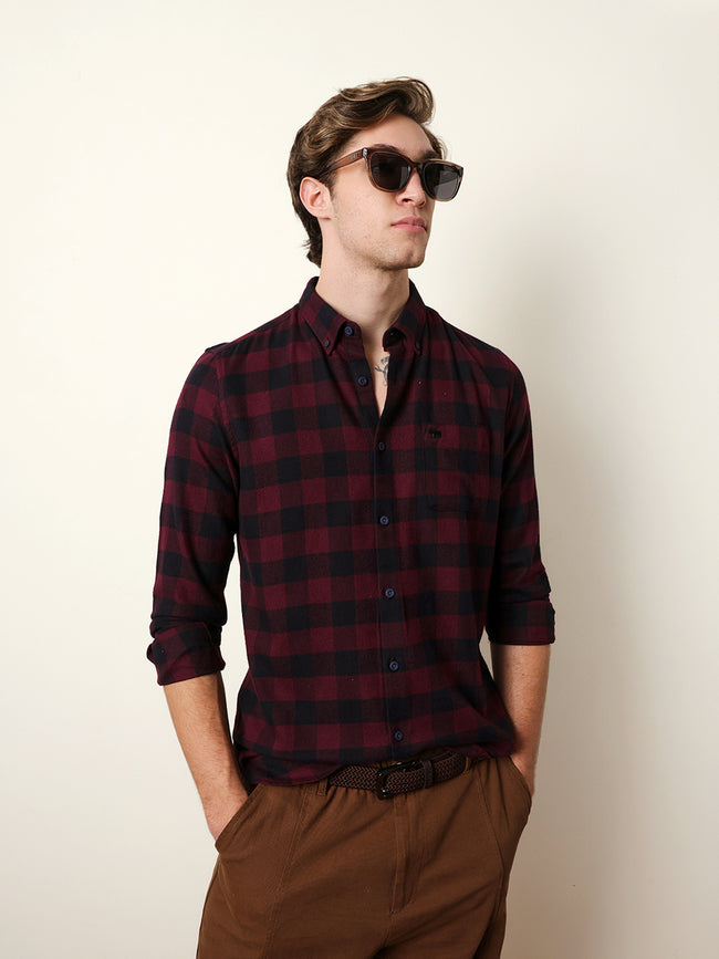 Men Checked Casual Full-Sleeve Shirt