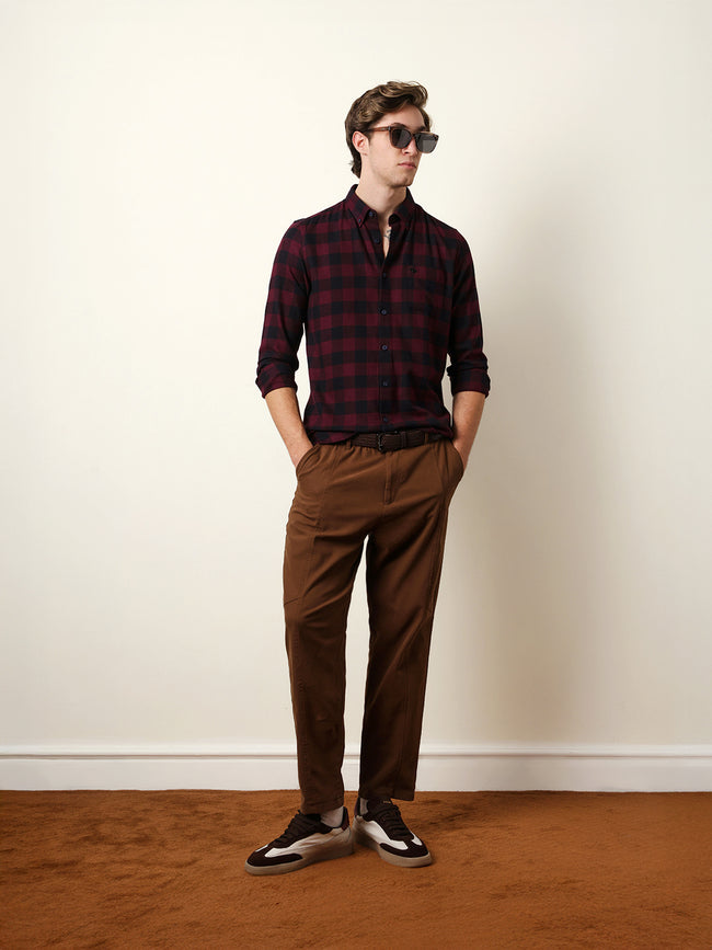 Men Checked Casual Full-Sleeve Shirt