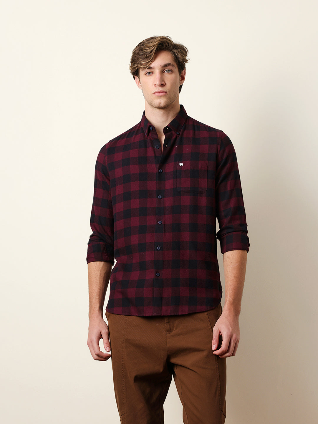 Men Checked Casual Full-Sleeve Shirt