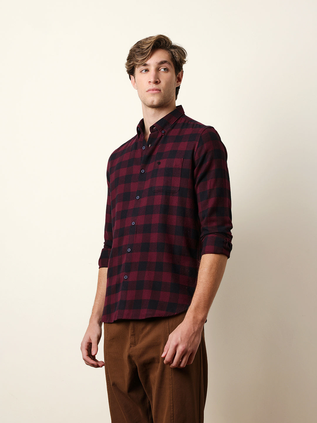 Men Checked Casual Full-Sleeve Shirt