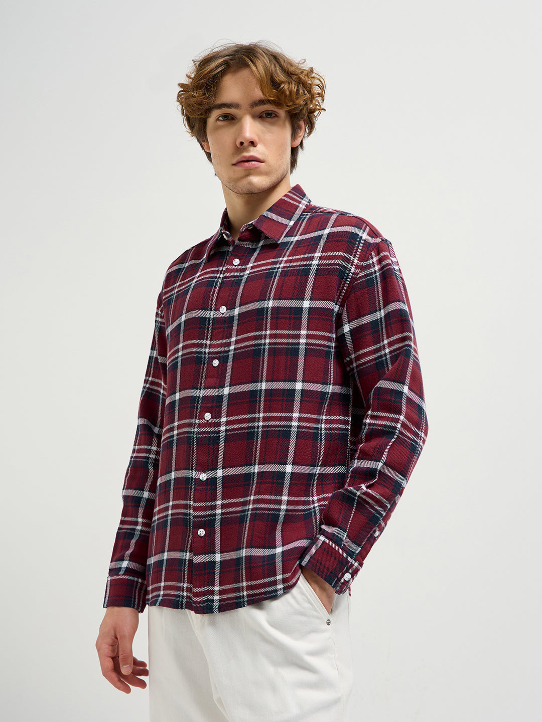 Men Multi-Color Checked Relax Fit Overshirt