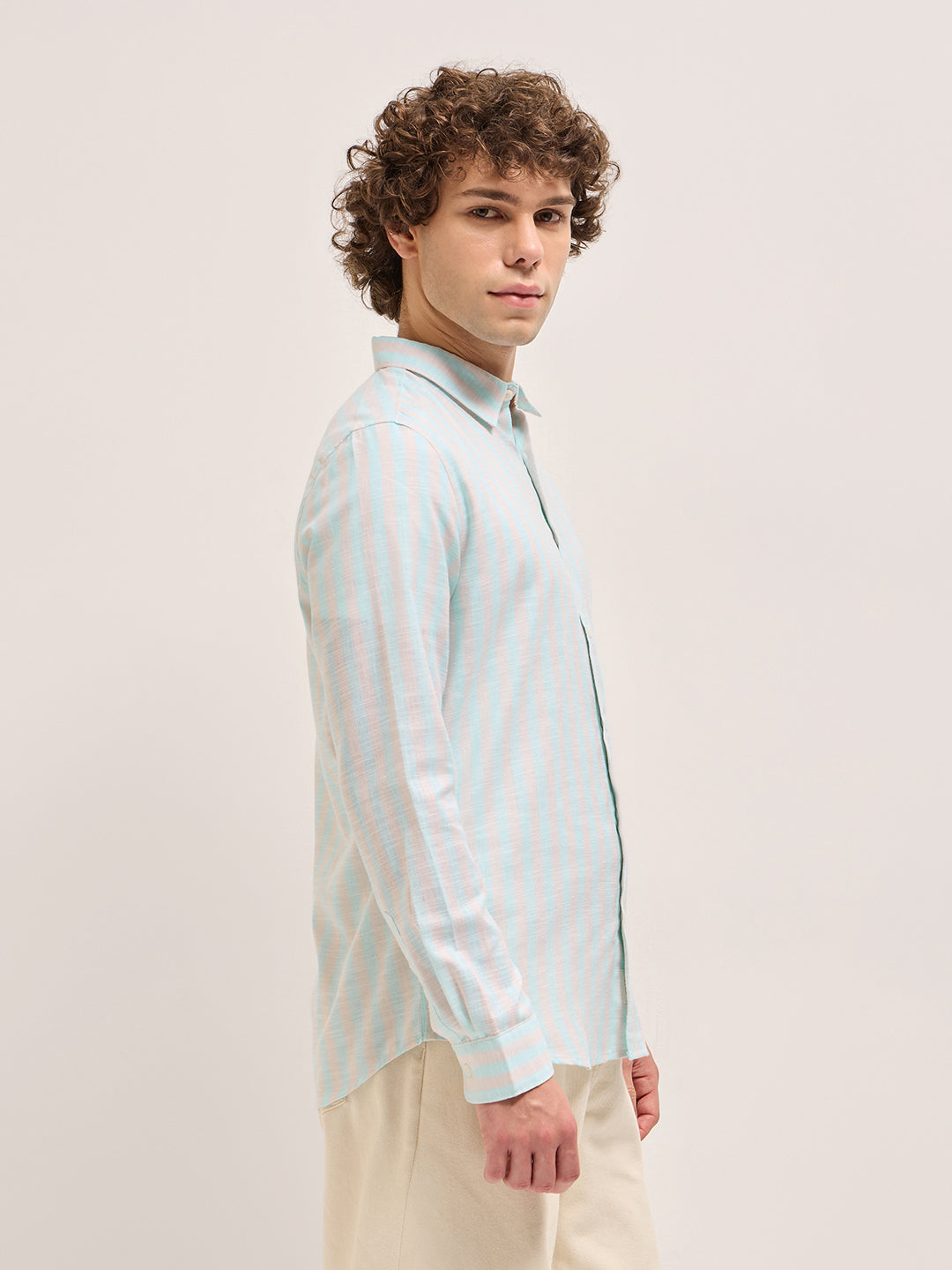 Men Light Blue Casual Shirt