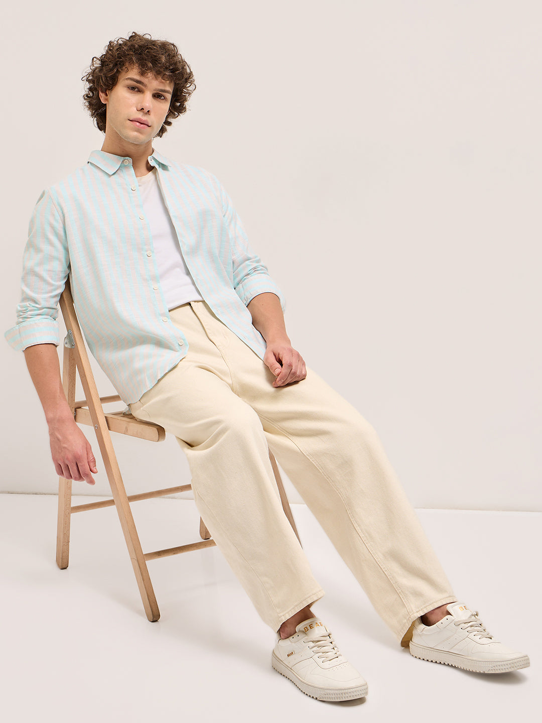 Men Light Blue Casual Shirt