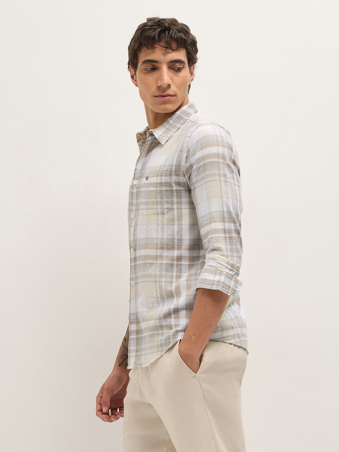 Men Multi Checked Shirt